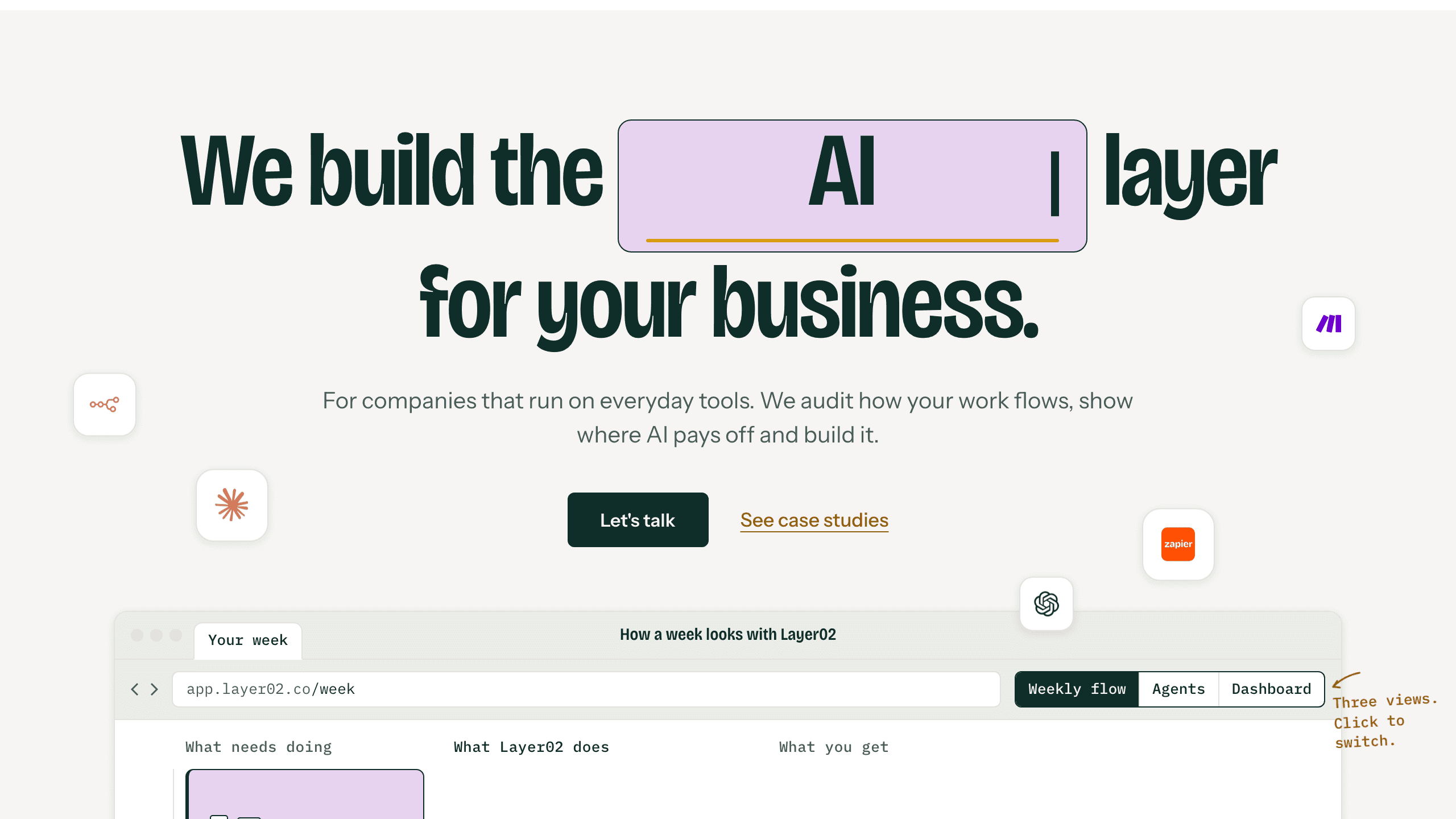 Layer02 website, as built